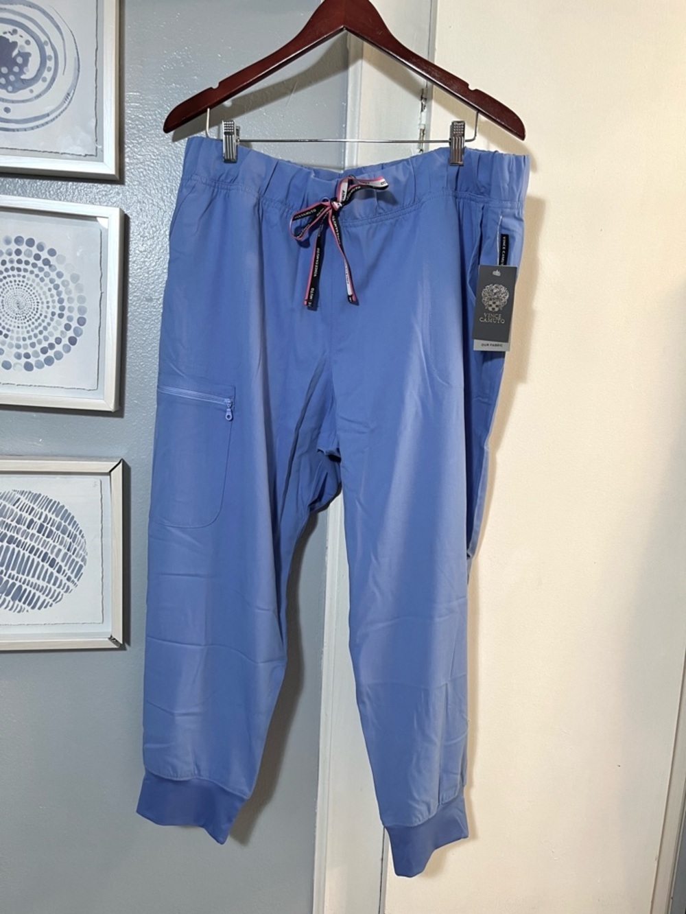 Vince Camuto Medical Scrubs Royal Blue Petite Size 2XLP Drawstring Waist VC102P